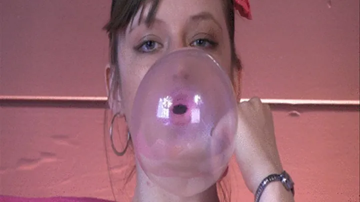 Gum Bubbles In Pink Bra and Panties