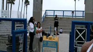 training my biceps at venice beach gym