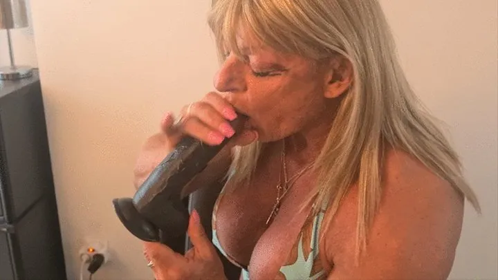 Black Dildo Blowjob