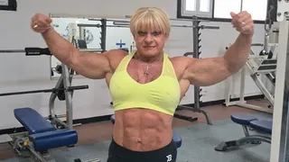 Biceps posing and training
