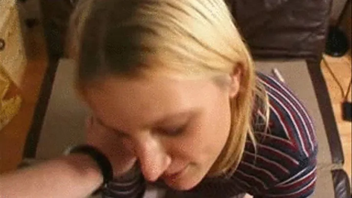 Shy, young Blonde used from older Manfacial