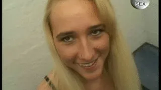 Blonde whore gangbanged and facialized