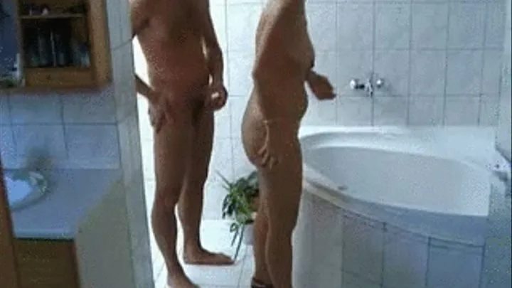 Mature couple fucking in the bathroom