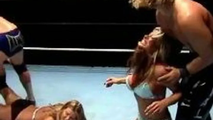 BAREFOOT TAG TEAM DELIGHT - Janelle Sinclaire and Samantha vs. Buffalo and Cody