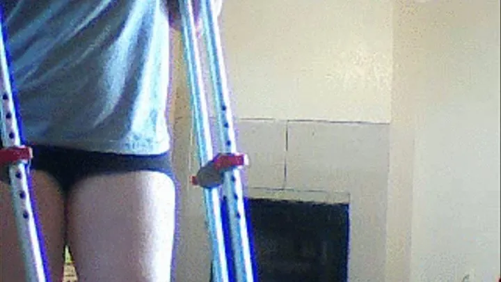 Legcast with boot and crutches