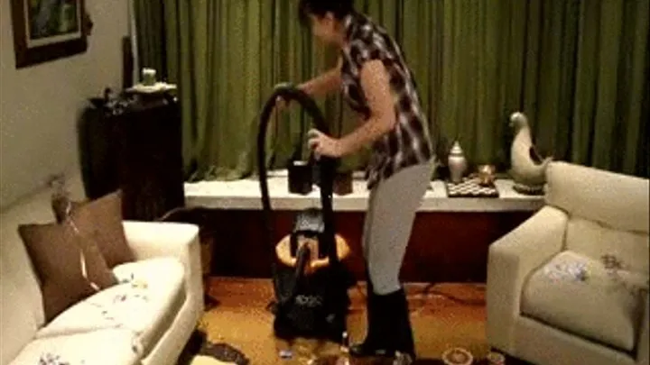 CG VACUUMING PARTY IN LIVINGROOM