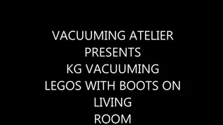 KG VACCUMING LEGOS WEARING BOOTS ON LIVINGROOM