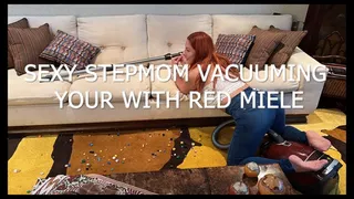 SEXY STEPMOM VACUUMING YOUR LEGOS WITH RED MIELE