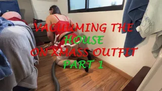 VACUUMING THE HOUSE ON XMASS OUTFIT (1st part from previous clip)