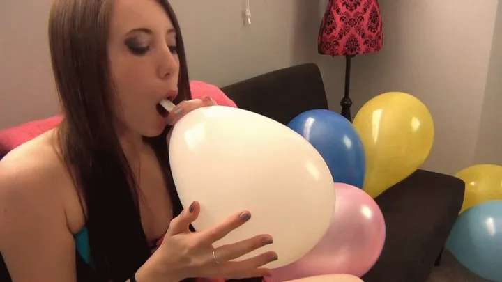 NEWBIE MIA BLOWS UP BALLOONS FOR YOU