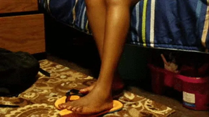 Kara's Bare Ebony Feet in Lingerie