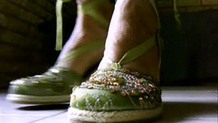 Green Wedge shoes and veins