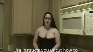 Lisa instructs uncut males how to masturbate