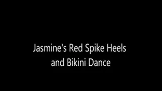 Jasmine's Red Bikini and Spike heels dance!