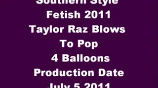 Taylor Raz Blows to Pop 4 Balloons