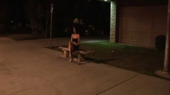 Genevieve takes a piss outdoors in the middle of the night