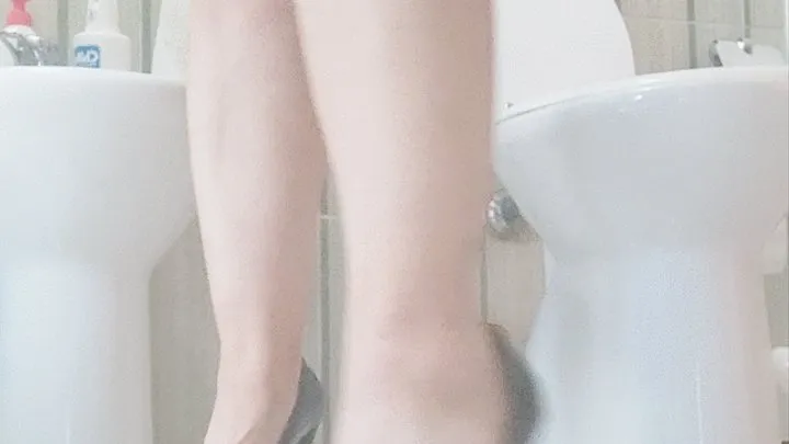 high heels and toilet