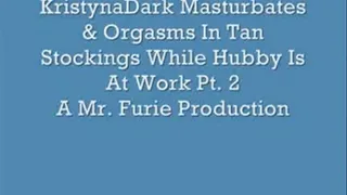 KristynaDark Masturbates & Orgasms With A Wand In Tan Stockings-Pt. 2
