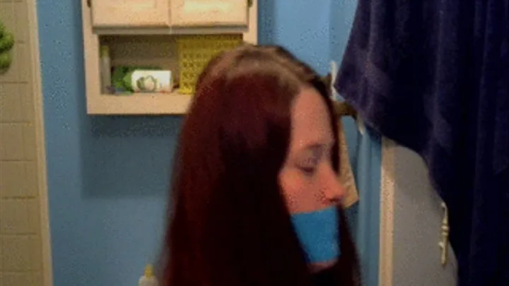 taped mouth while I do my hair