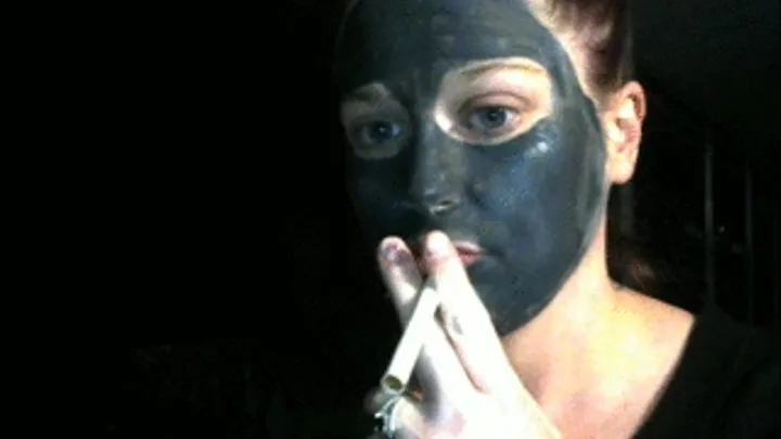 smoking with face mask