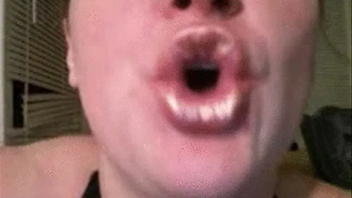 I show you my mouth with gold lips