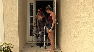 Nikki Brooks Helps Injured Stefania Mafra To Walk With Leg Cast & Walker