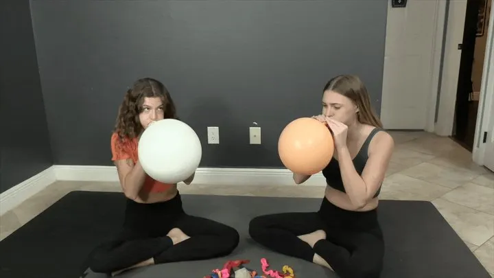 Balloon Blowing & Popping Fun With Nathalia & Tyler Lynn