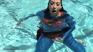 Sexy Superheroine Swimming With Jen Capone