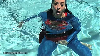 Sexy Superheroine Swimming With Jen Capone