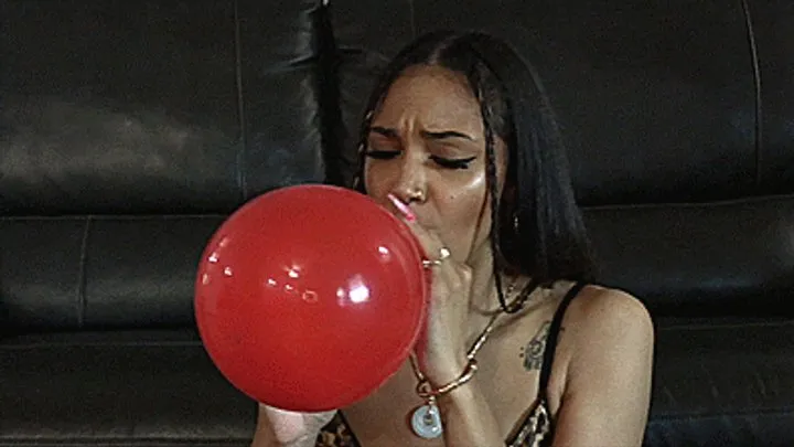 Balloon Blowing & Popping Fun With Goddess Honey Dew