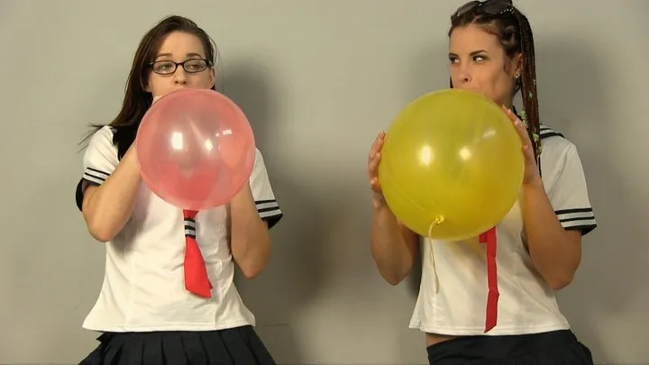 Naughty School Girls Pop Teachers Balloons