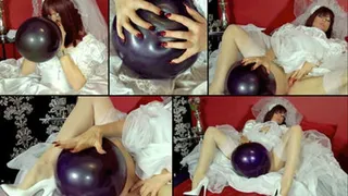 The horny Balloon bride fingerfucks herself