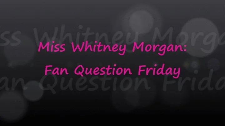 Miss Whitney Morgan: Another Fan Question Friday - Barefoot