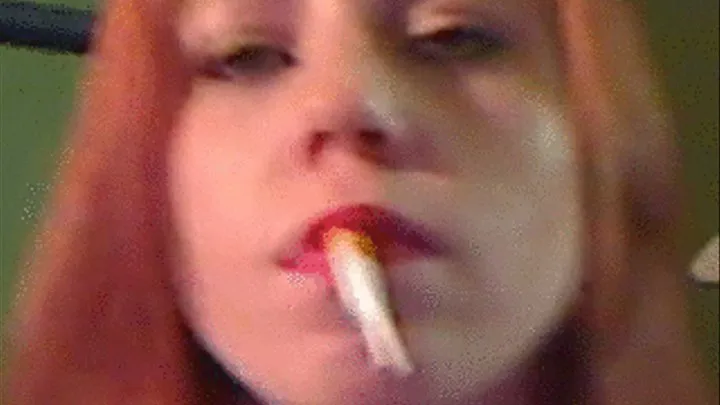 Lexie Smokes A Cigarette Close Up PC