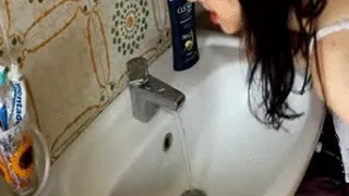 I wash my hair in a sink 2