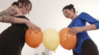 Mayla and Valerie have a fun with these baloons ( FETISH )