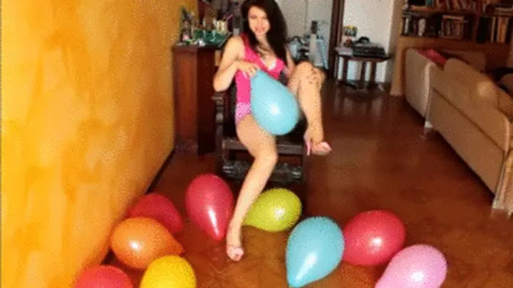 Ten color balloon for my white panties....