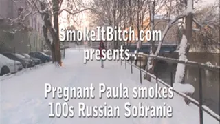 Pregnant Paula smokes Sobranie