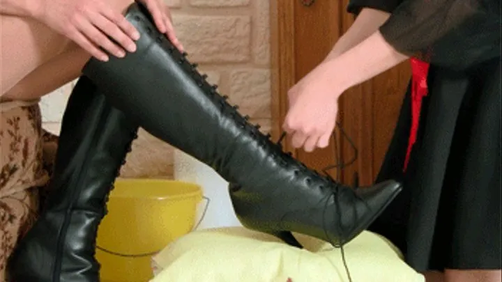 282. Two clips of dominant boots girls - complete