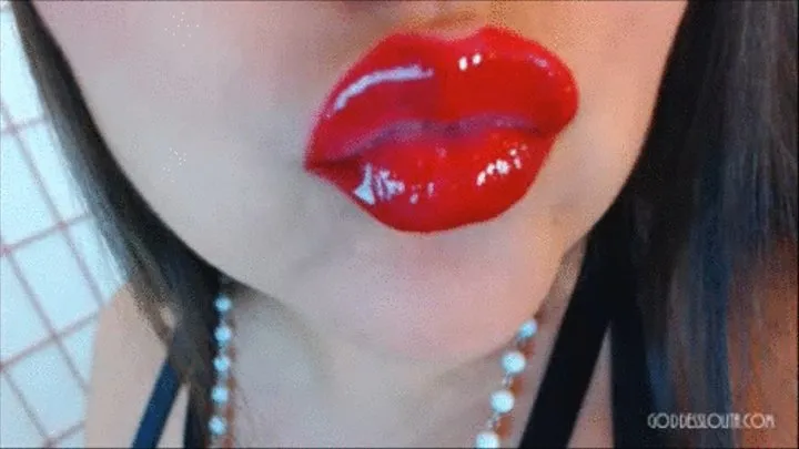 Arousing Red Lipstick Kisses