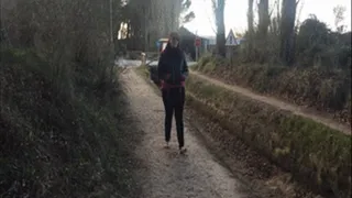 Walking barefoot in the forest