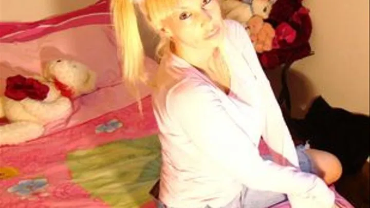 Brittany Bear's bluejeans and pink tshirt. :)