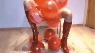 Many Balloons crushed under sweet Ass