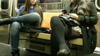 CANDID UPSKIRT on the NYC Subway Train