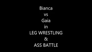 BIANCA VS GAIA IN LEG WRESTLING, ASS BATTLE