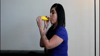 Hot Latina blow to pop 16" yellow balloon