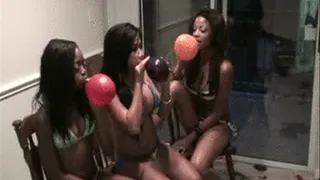 3 girls blow to pop