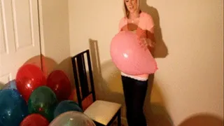 Kourtney sit pop balloon