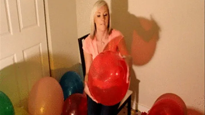 Kourtney Crazy Balloon Popping Session! (finger nail & biting)