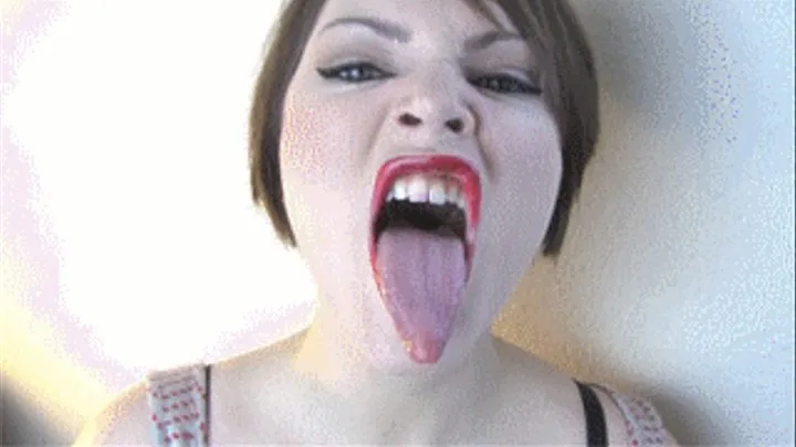 Sloppy Wet Tongue and Red Lips